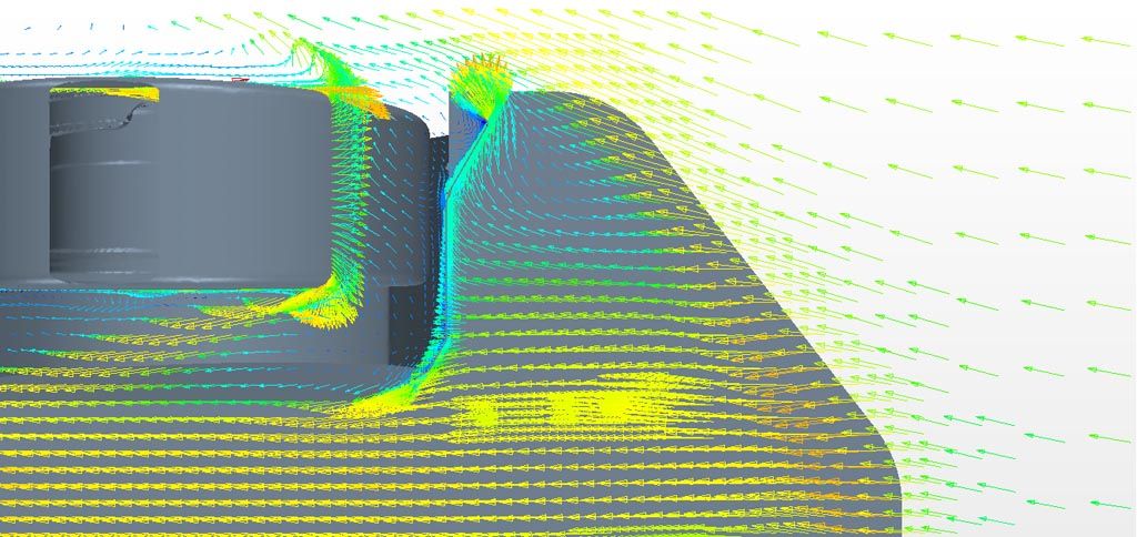 Verus Engineering Front Wheel Deflector CFD Vector Plot