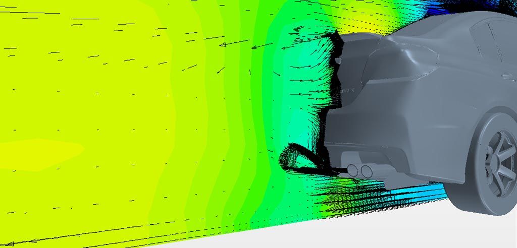 Verus Engineering Subaru WRX/STI Rear Diffuser CFD Vector Plot