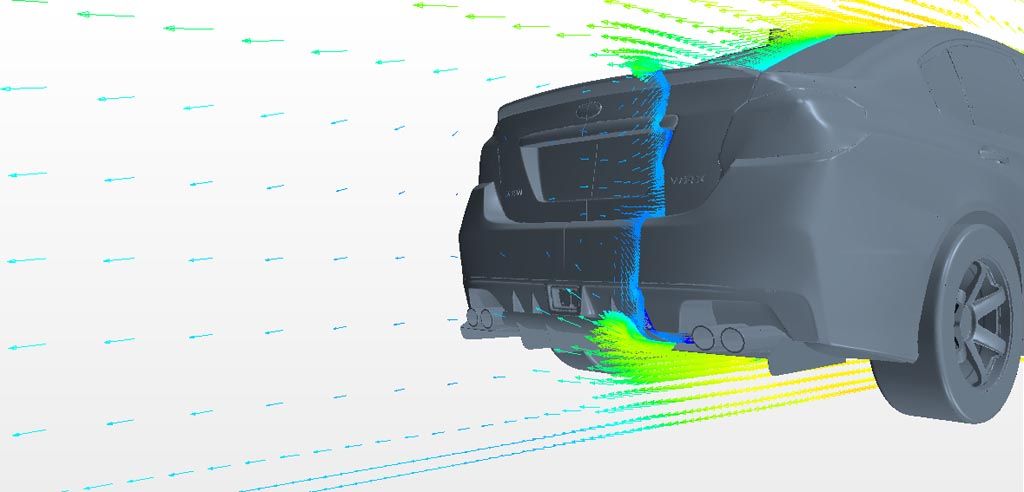 Verus Engineering Subaru WRX/STI Rear Diffuser CFD Vector Plot