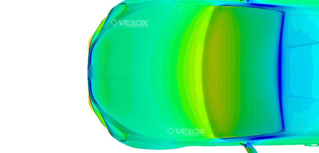 Verus Engineering FRS/BRZ Hood Louver Kit CFD Pressure Plot Verus Engineering FRS/BRZ Hood Louver Kit CFD Pressure Plot