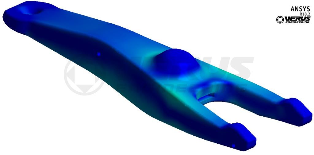 Verus Engineering Subaru Clutch Fork, FEA Image