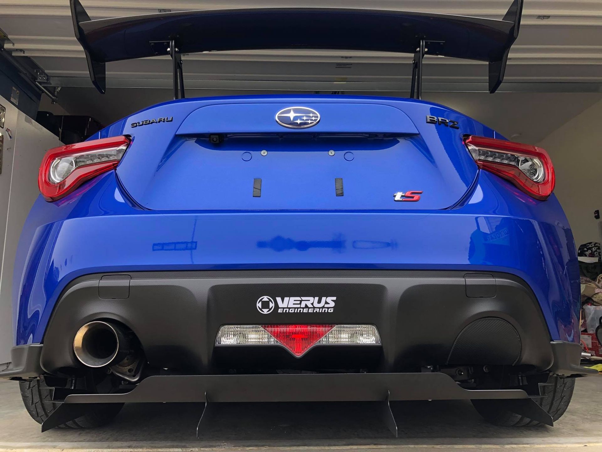 Rear diffuser on Subaru BRZ.