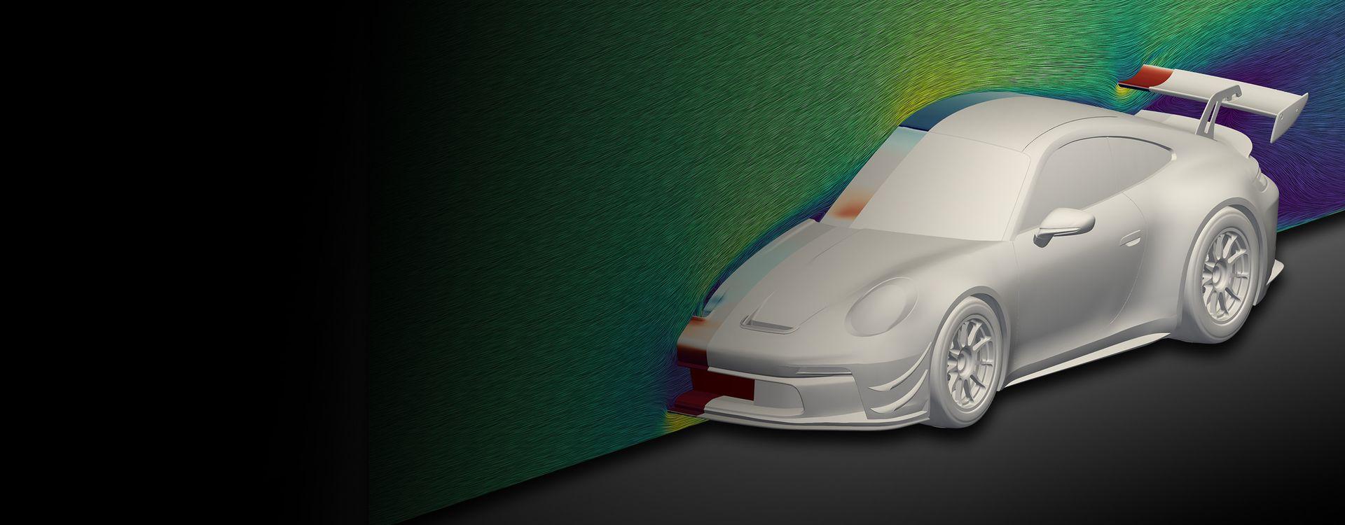 CFD analysis of the UCW rear wing on a Porsche 992 GT3