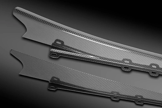 Detail shot of Verus Engineering Carbon Diffuser Strakes