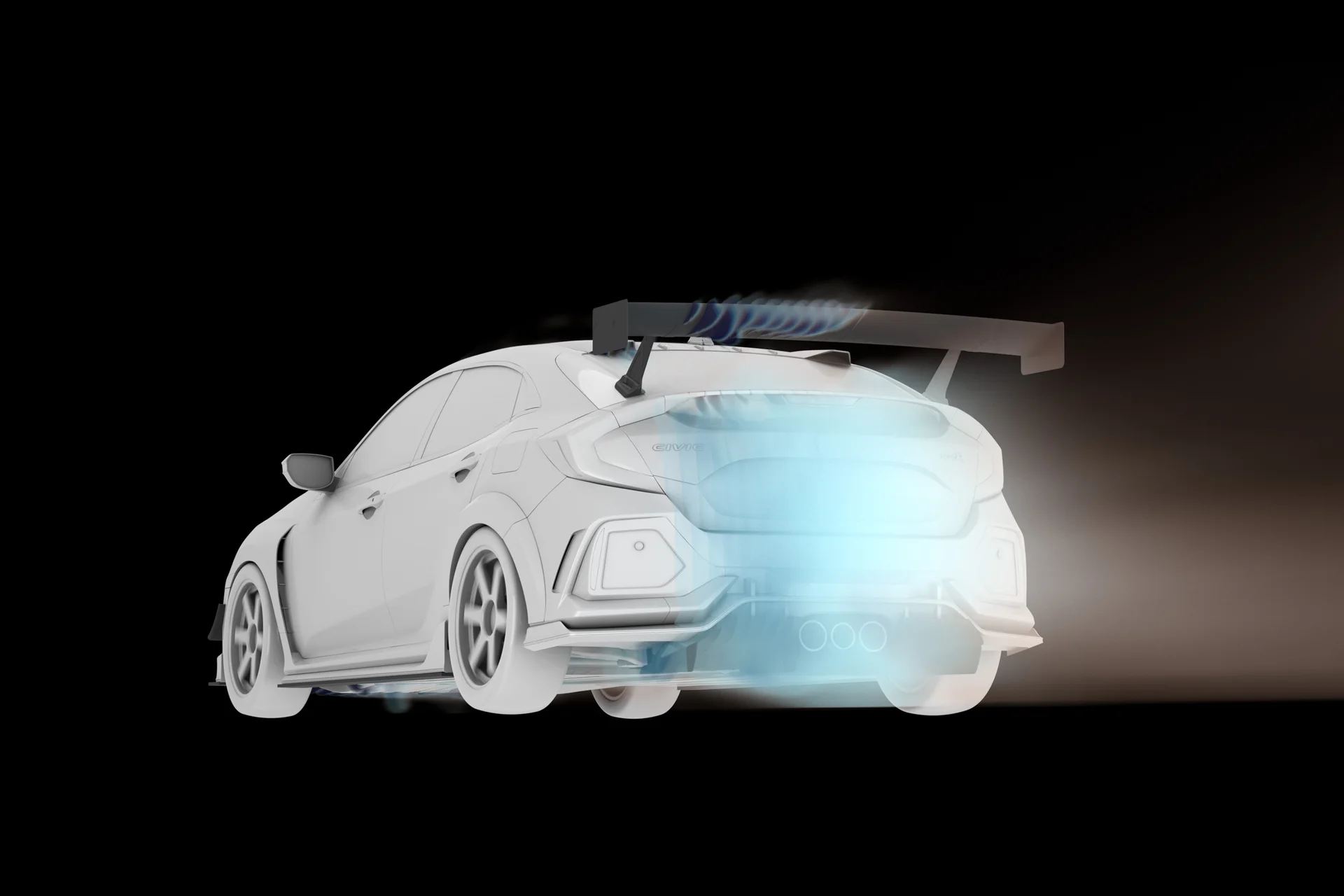 Vortex Generator Kit - Honda Civic Type R (FK8), CFD airflow with