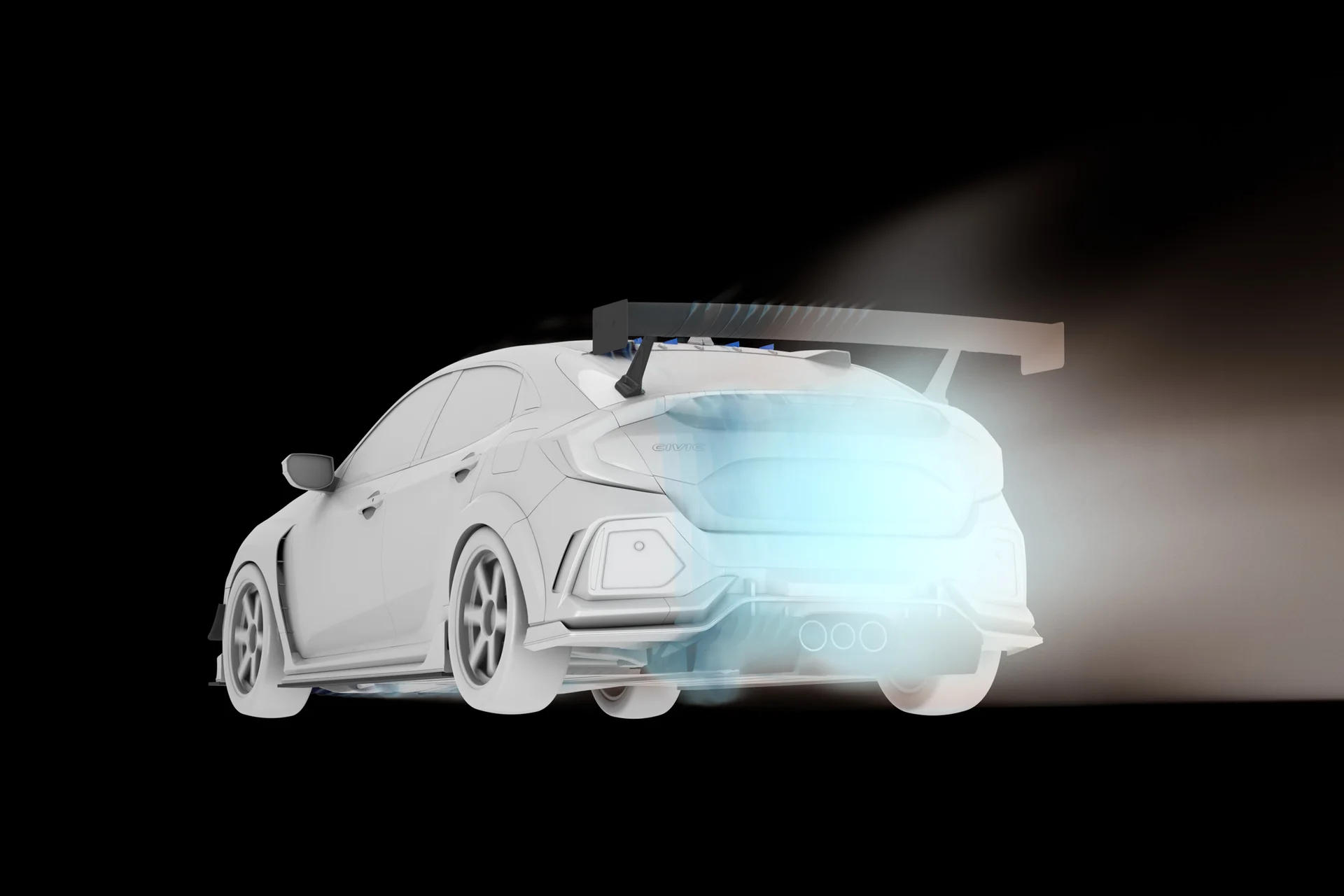 Vortex Generator Kit - Honda Civic Type R (FK8), CFD airflow without