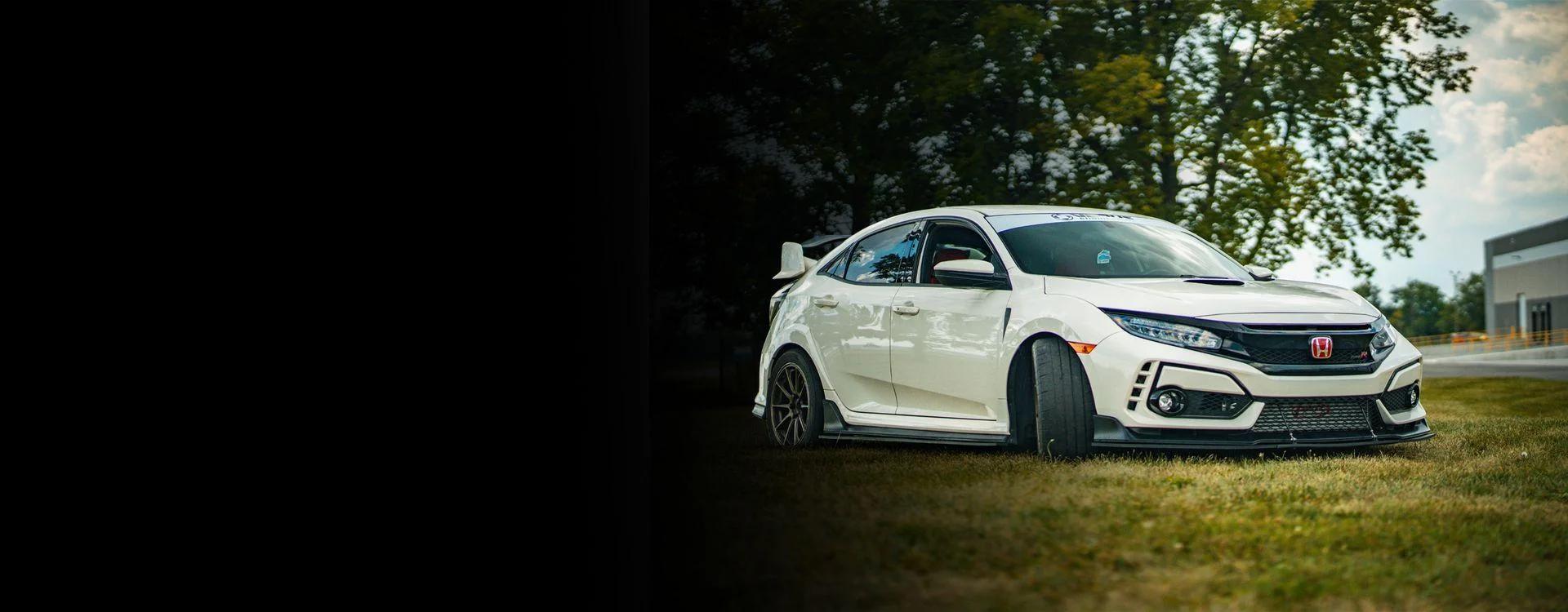 Front Splitter Kit - Honda Civic Type R (FK8), installed on white car