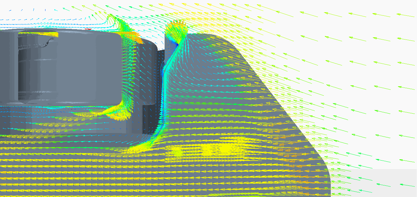Verus Engineering Front Wheel Deflector CFD Vector Plot Verus Engineering Front Wheel Deflector CFD Vector Plot