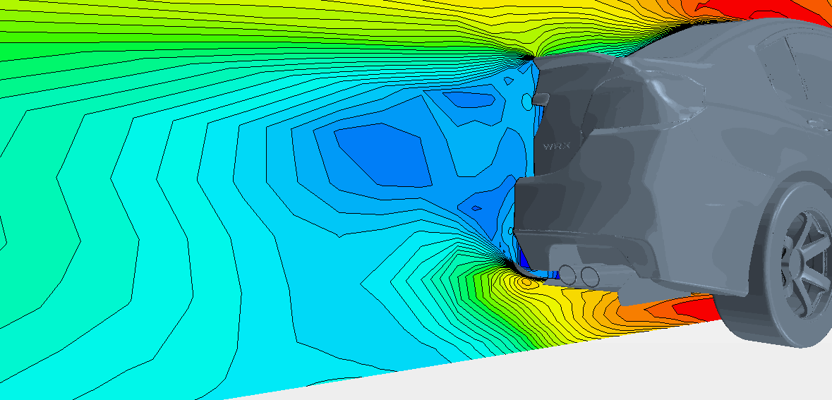 Verus Engineering Subaru WRX/STI Rear Diffuser CFD Air Velocity Verus Engineering Subaru WRX/STI Rear Diffuser CFD Air Velocity