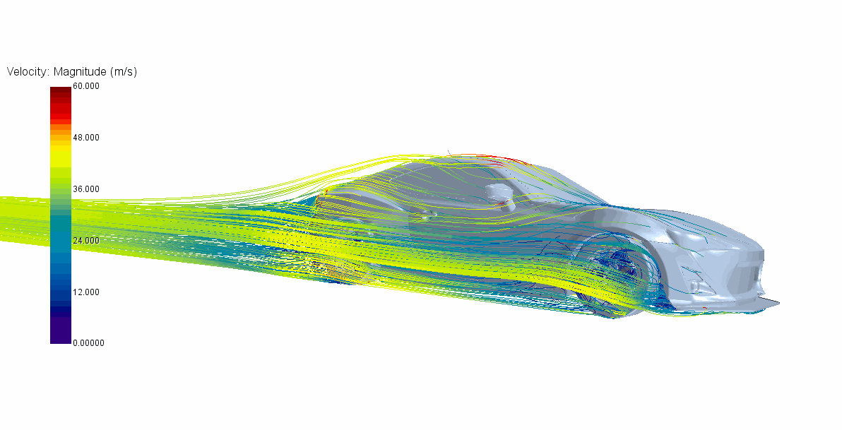 Verus Engineering FRS/BRZ Splitter Endplates CFD Streamline Plot