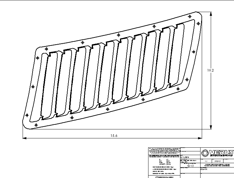 Hood Louver Kit (Non-GT Hood Spec) - S550 Mustang 