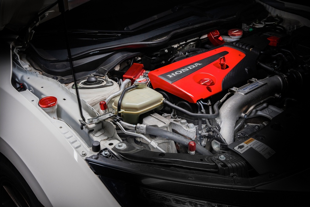 Engine Bay Cap Kit - Honda Civic Type R (FK8), engine bay wide view