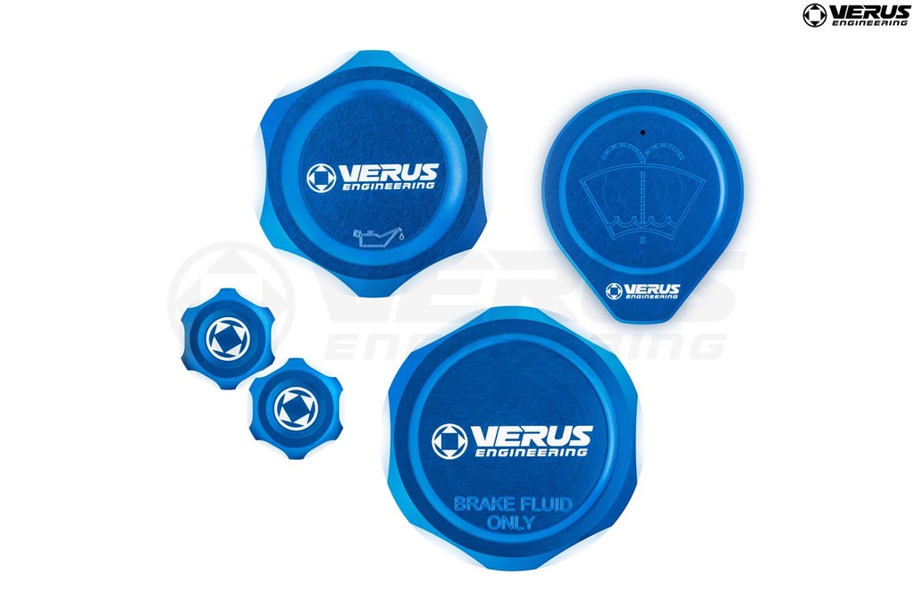 [A0625A-BLU-FHS] Engine Bay Fluid Cap Kit - ND Miata (Blue, FHS Style)